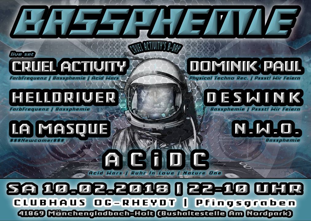 Bassphemie 10.02.2018 - Cruel Activity's B-Day